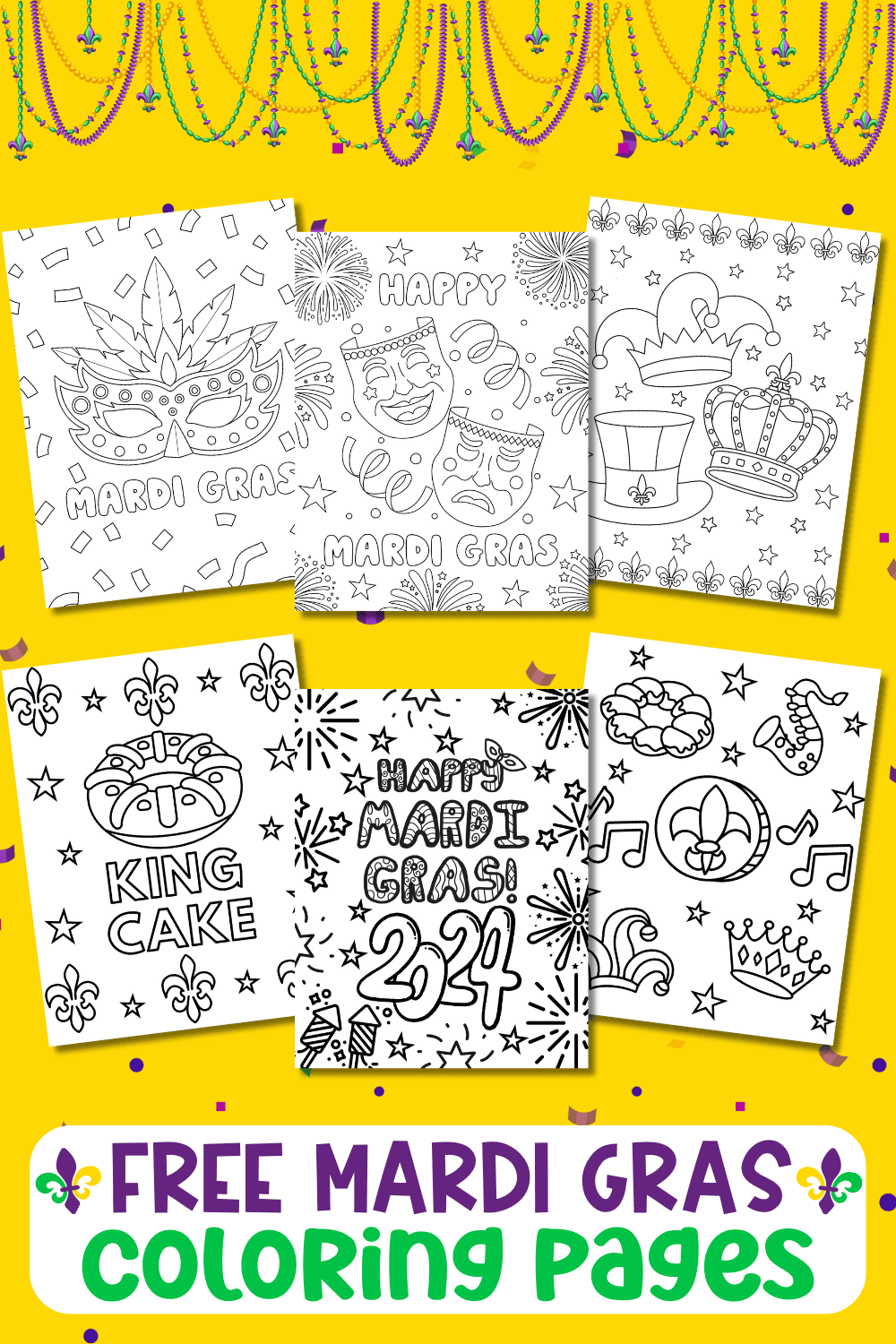 Free Printable Mardi Gras Coloring Pages for Kids