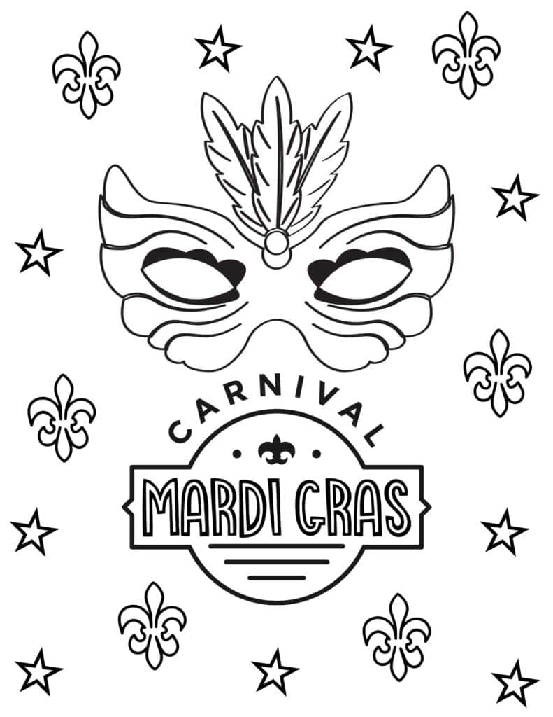 carnival mardi gras coloring page