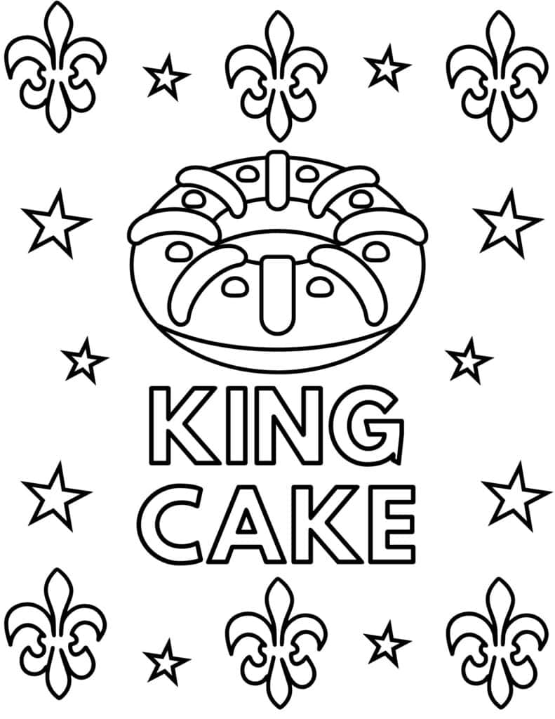 king cake coloring page