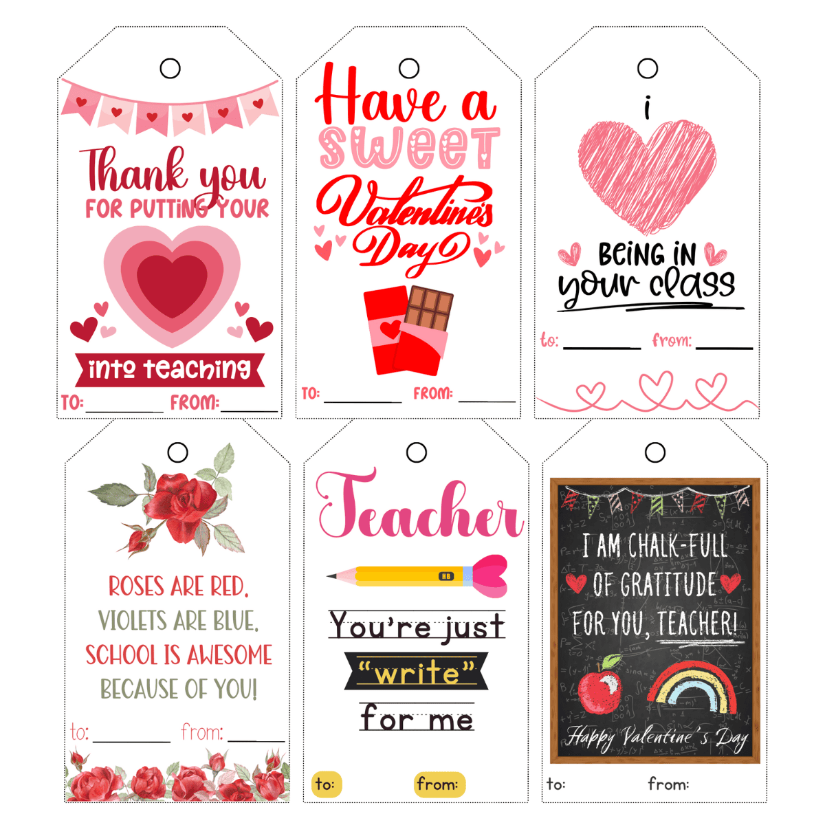 valentine tags 10 the best thank you teacher gift tags printable