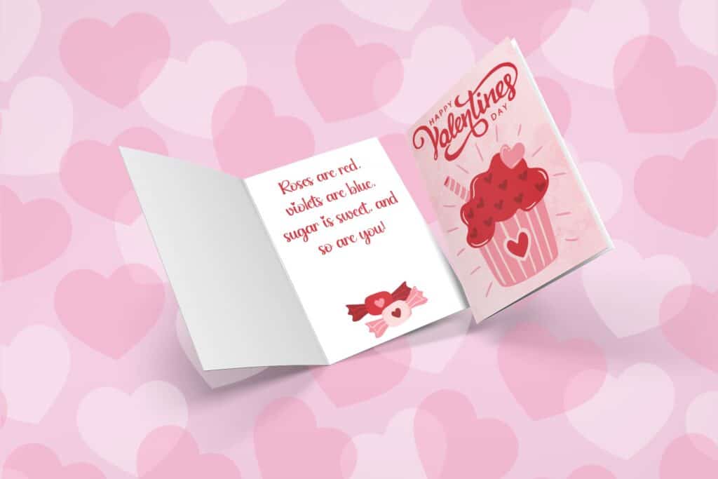 free printable valentine cupcake card