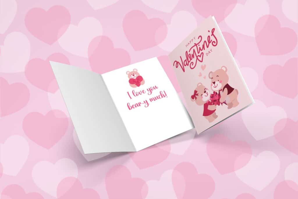 teddy bear couple card