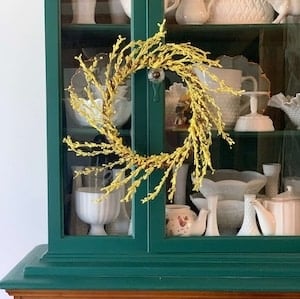 dollar store yellow spring wreath