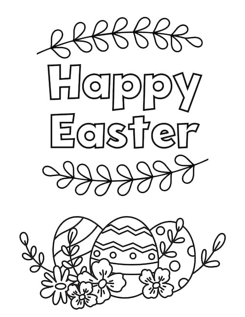 happy easter coloring page