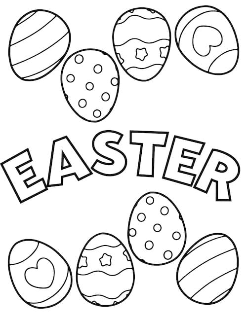 easter eggs coloring page