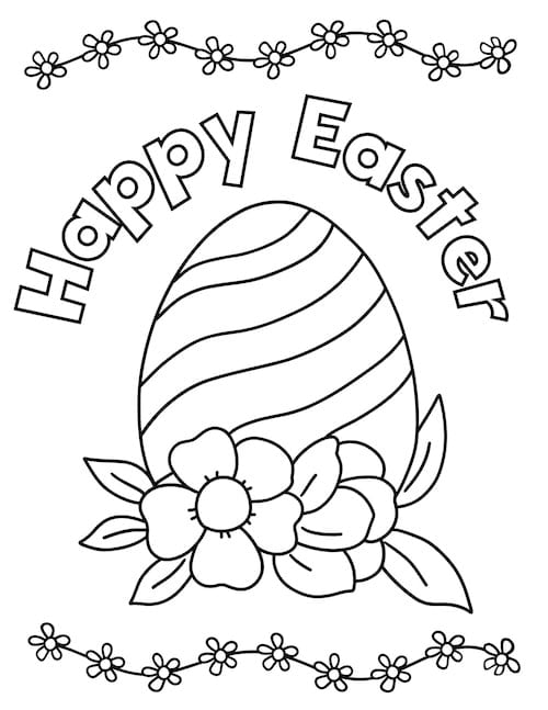 floral easter egg coloring page