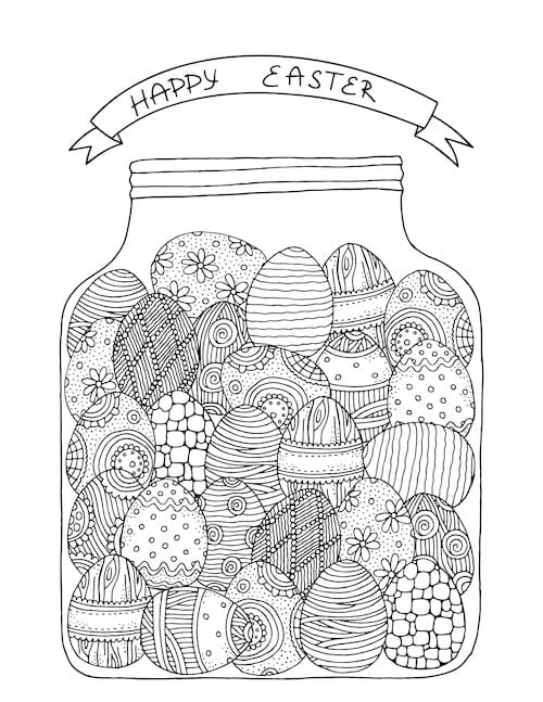 jar full of easter eggs