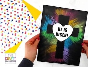 easter cross chalk craft for kids