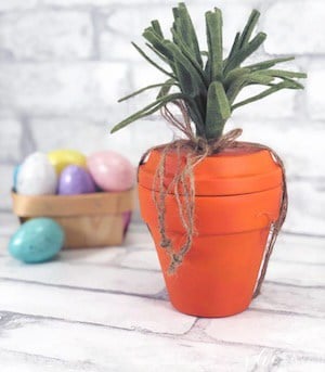 DIY carrot terra cotta pots easter decoration