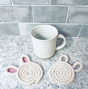 Dollar Tree Bunny Rope Coasters