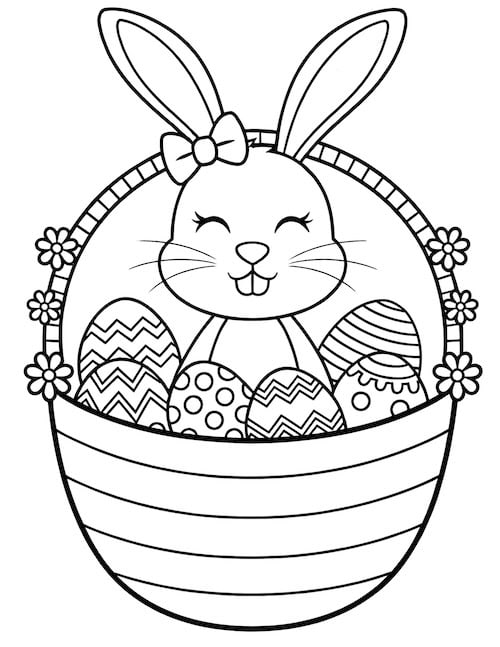 Bunny in Easter basket
