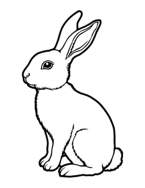 Simple realistic rabbit side view