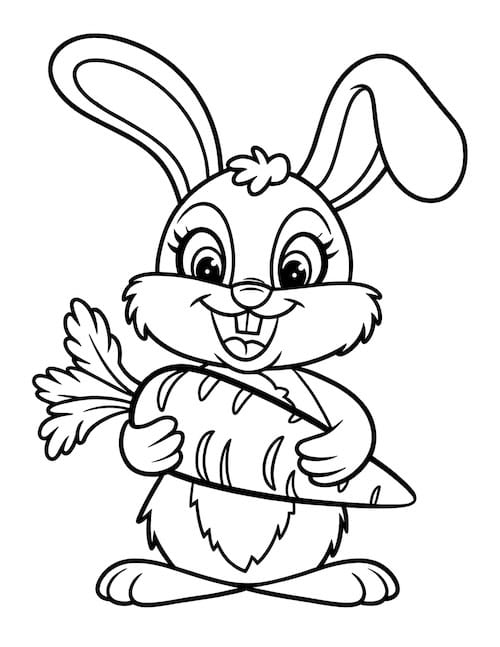 holding giant carrot coloring page