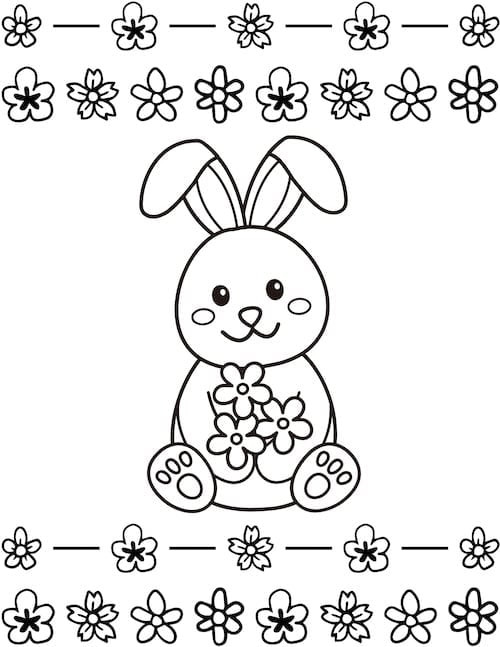 bunny with flowers