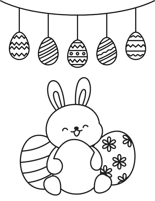 bunny with eggs and garland