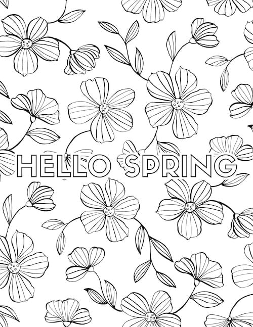 hello spring floral background
