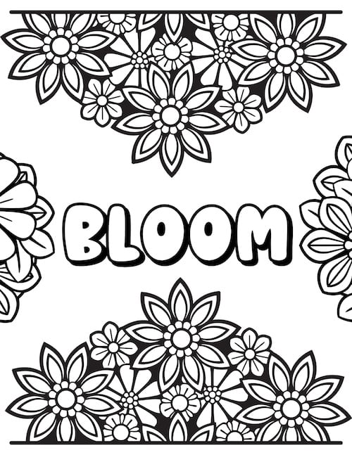 blooming flowers coloring page