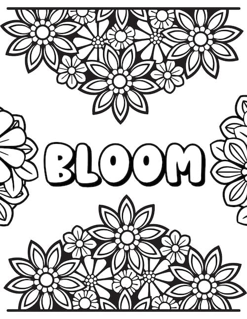 blooming flowers coloring page