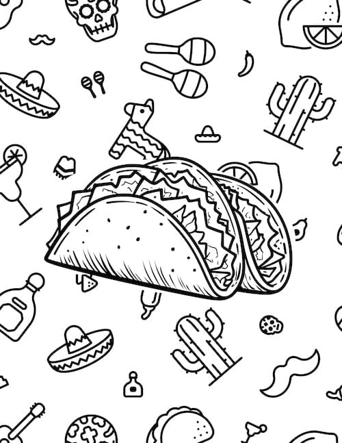 taco coloring page