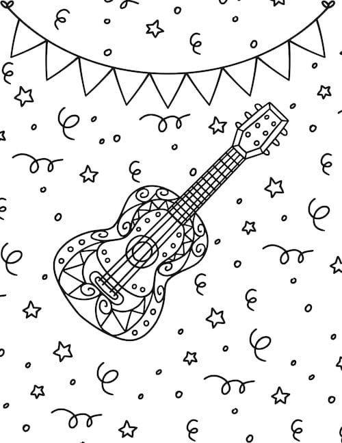 mexican guitar and confetti
