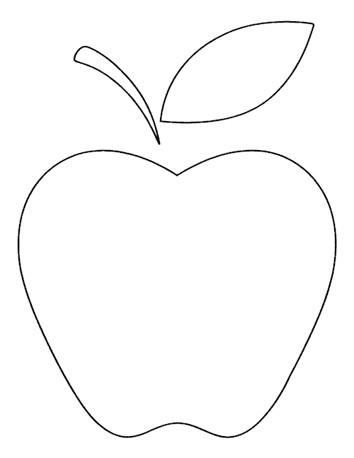 build an apple template with apple, stem and leaf pieces
