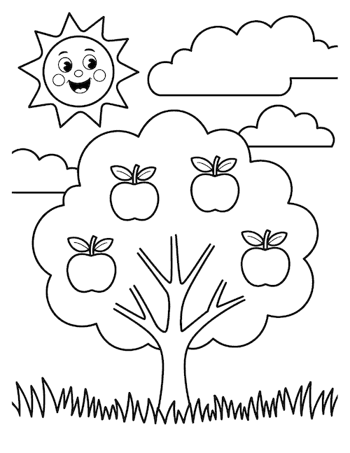 apple tree coloring page