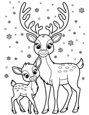 30 Free Printable Reindeer Coloring Pages for Kids - Prudent Penny Pincher