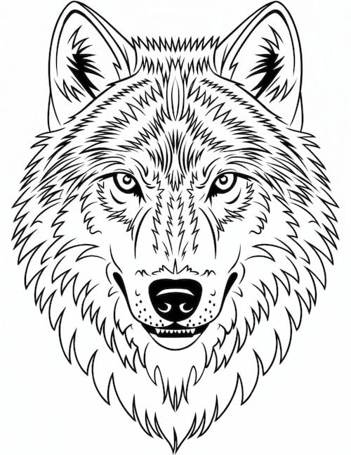Wolf Face Coloring Page