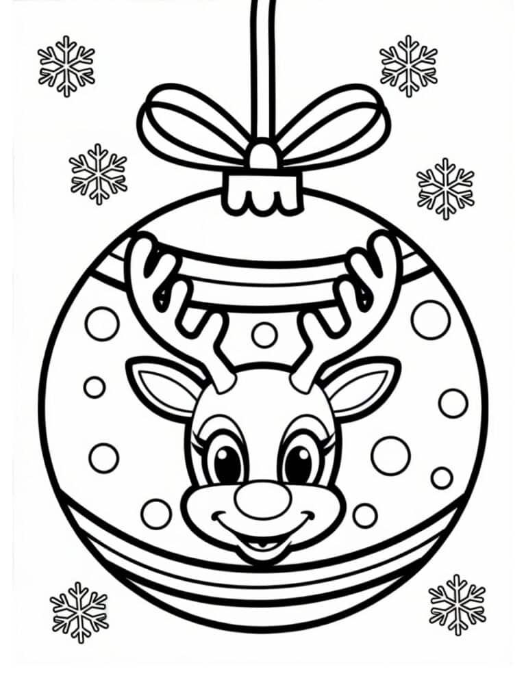 40 Free Printable Christmas Ornament Coloring Pages for Kids - Prudent ...