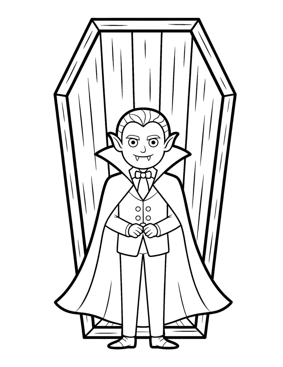 Vampire coffin coloring page