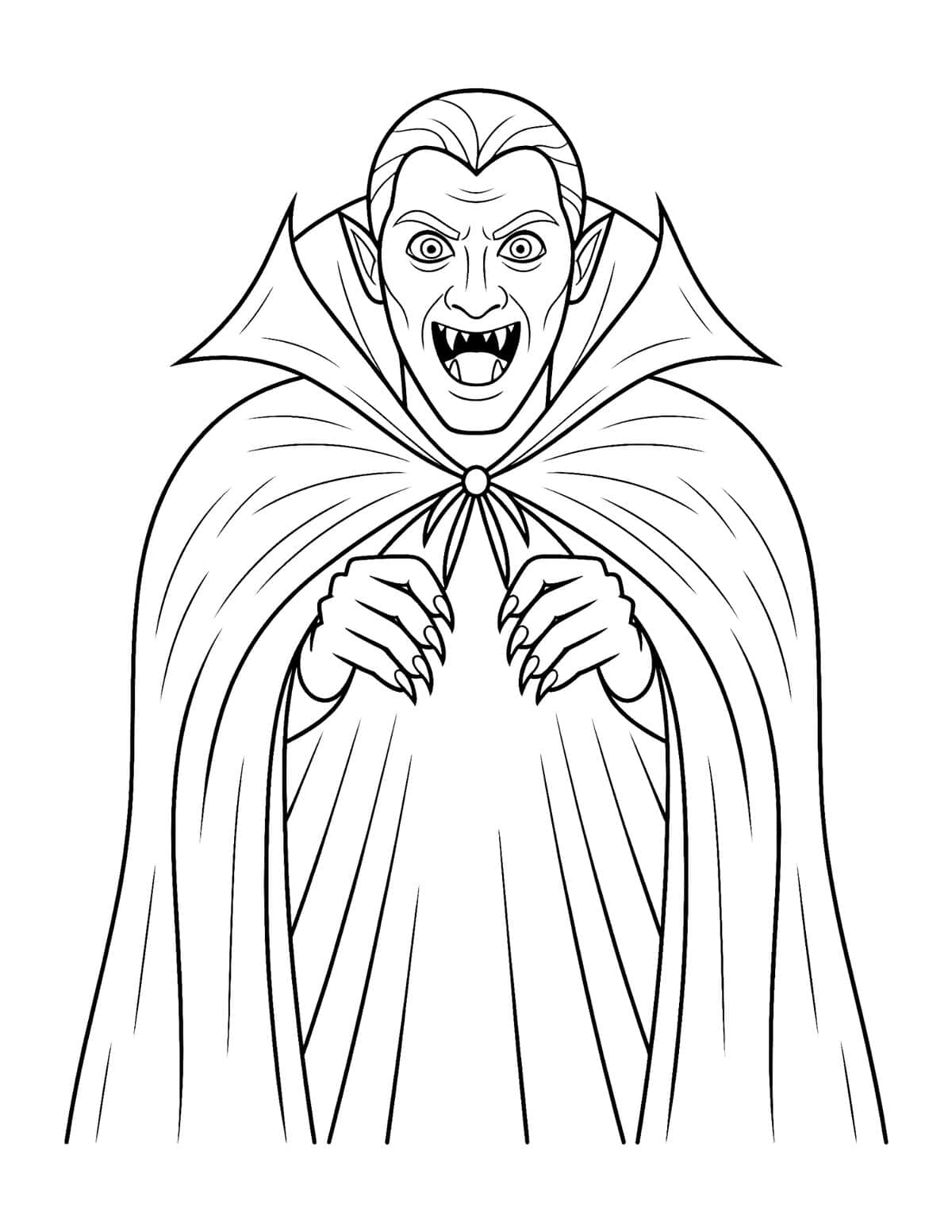 Scary Dracula coloring page