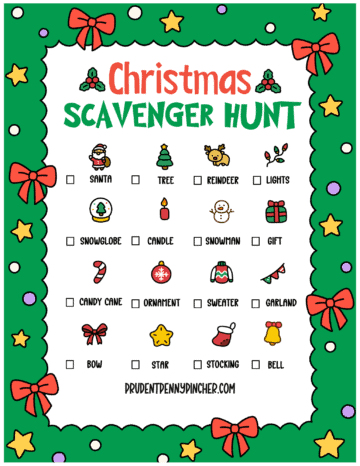 Free Printable Christmas Scavenger Hunt Game for Kids Prudent Penny