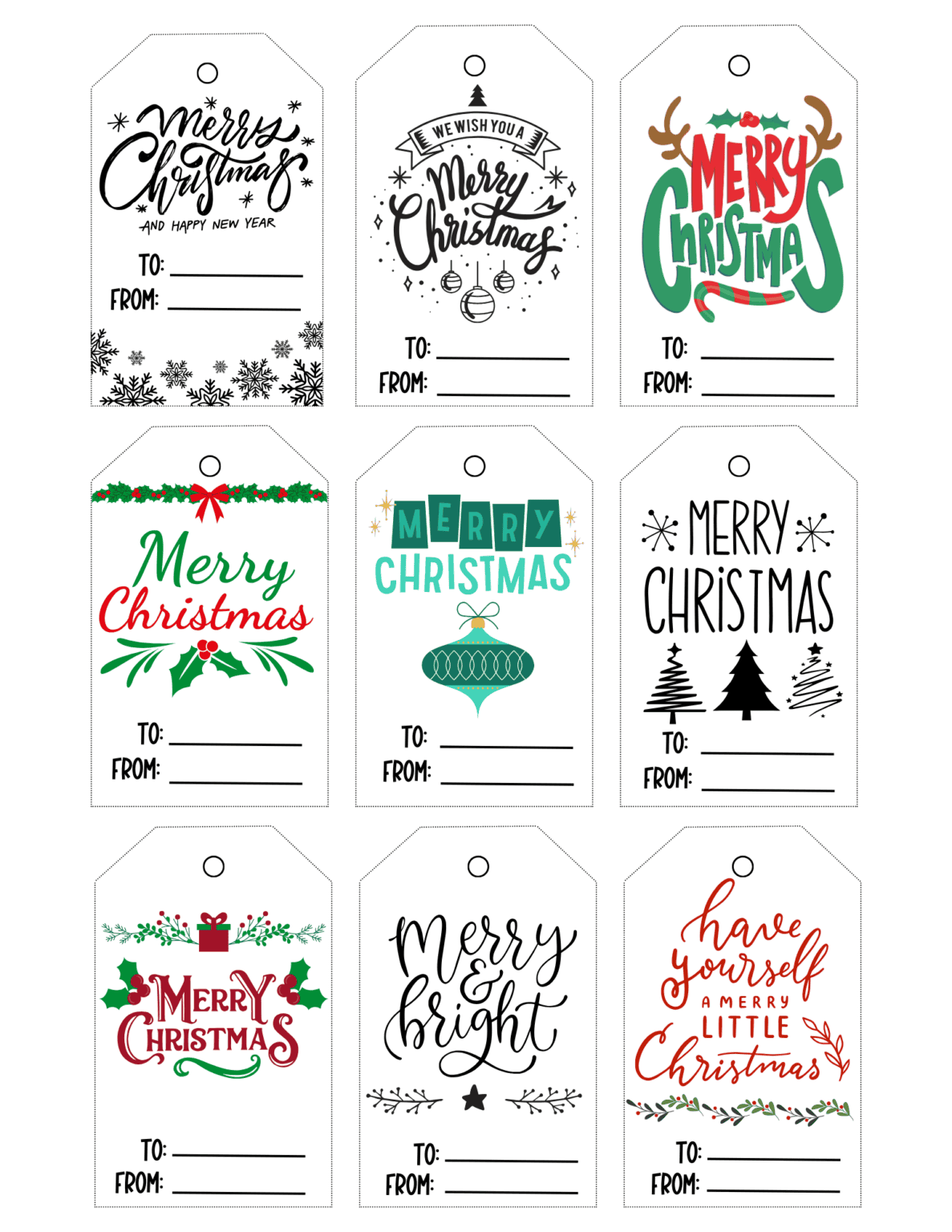 Free Printable Christmas Tags - Prudent Penny Pincher