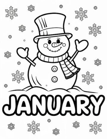 Free Printable January Coloring Pages for Kids - Prudent Penny Pincher