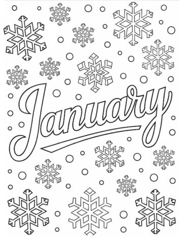 Free Printable January Coloring Pages for Kids - Prudent Penny Pincher