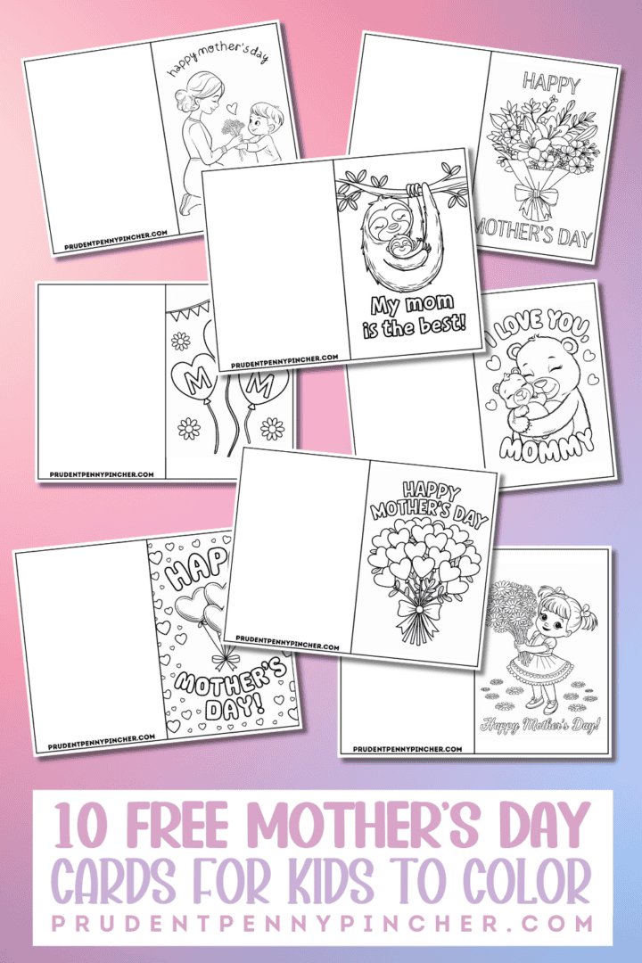 Free Printable Mother's Day Cards for Kids to Color - Prudent Penny Pincher