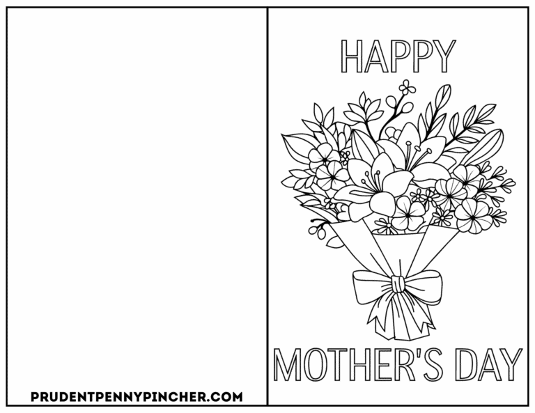 Free Printable Mother's Day Cards for Kids to Color - Prudent Penny Pincher