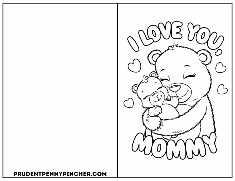 Free Printable Mother's Day Cards for Kids to Color - Prudent Penny Pincher