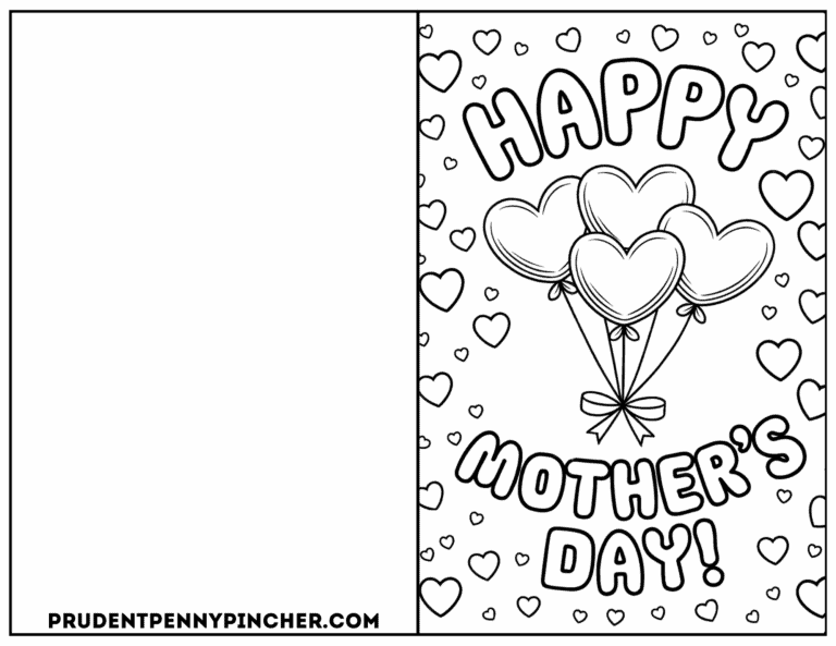 Free Printable Mother's Day Cards for Kids to Color - Prudent Penny Pincher