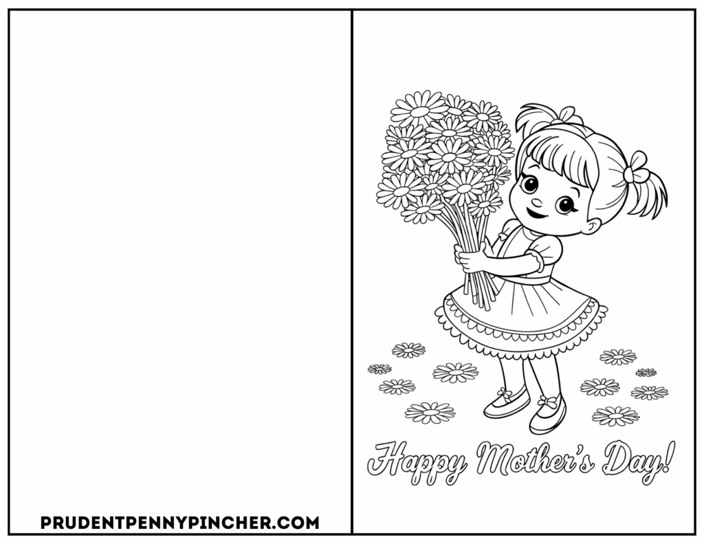 Free Printable Mother's Day Cards for Kids to Color - Prudent Penny Pincher