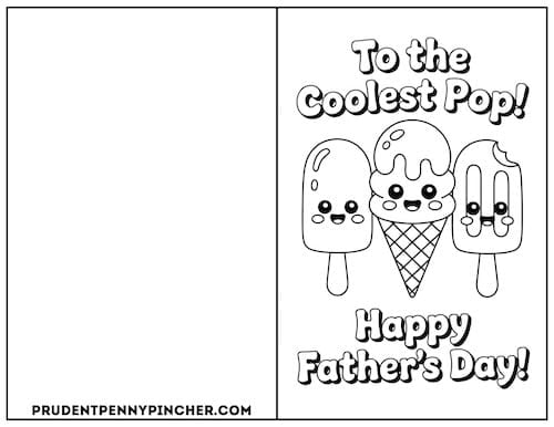 cute smiling ice cream treats and the pun "To the Coolest Pop!".