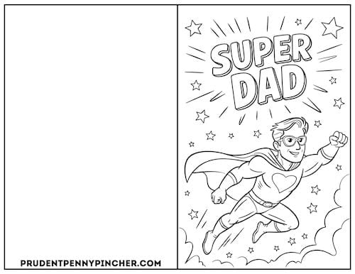 Superhero-themed card.