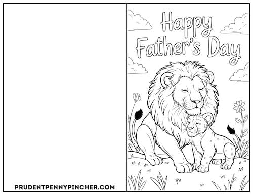 Lion-themed one featuring a lion dad affectionately snuggling his cub.
