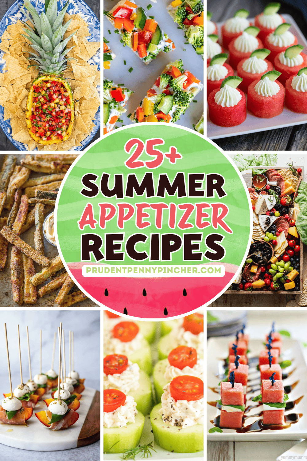easy and refreshing summer appetizer recipes with fresh fruit, veggies, and dips