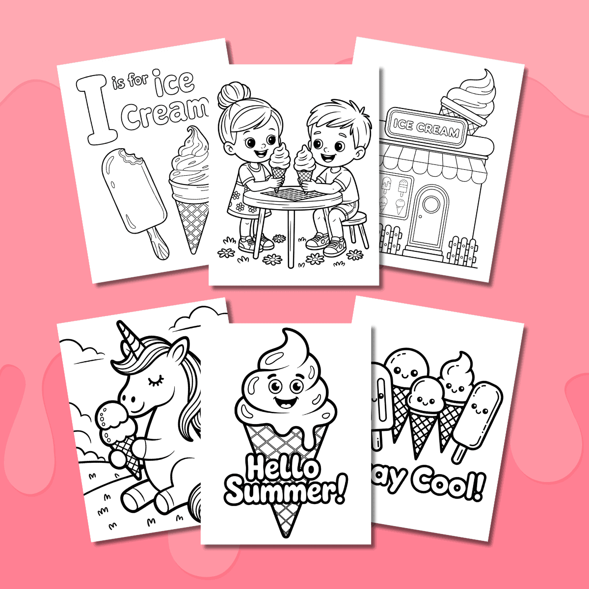 Unicorn Ice Cream Coloring Pages Ice Cream Kawaii Unicorn Coloring