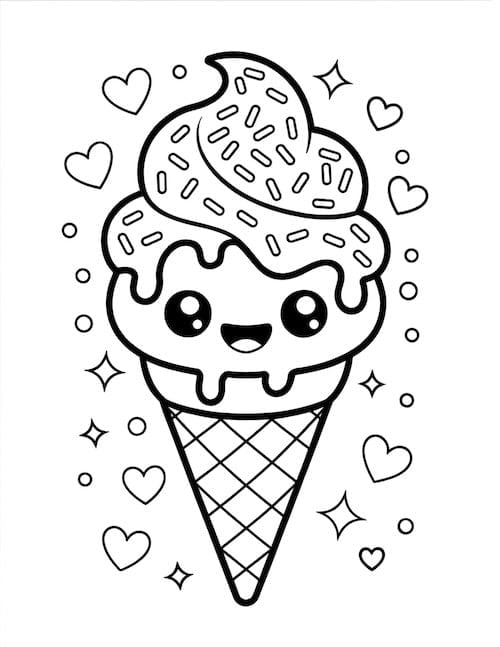Kawaii sprinkle ice cream cone