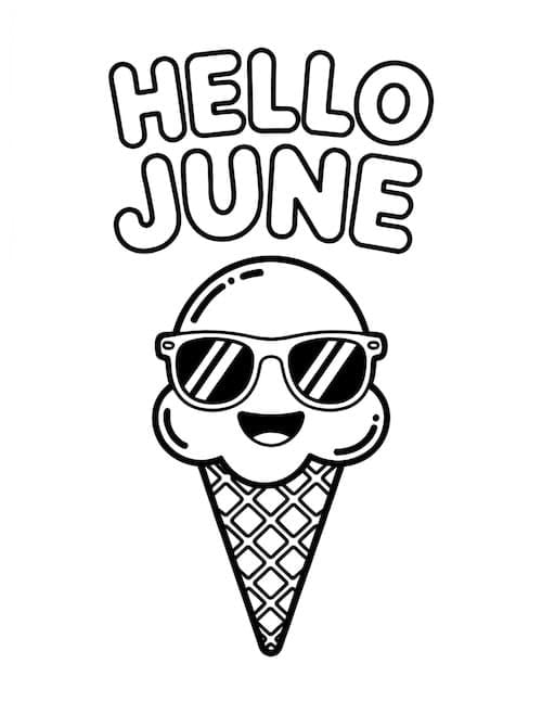 Hello June ice cream cone