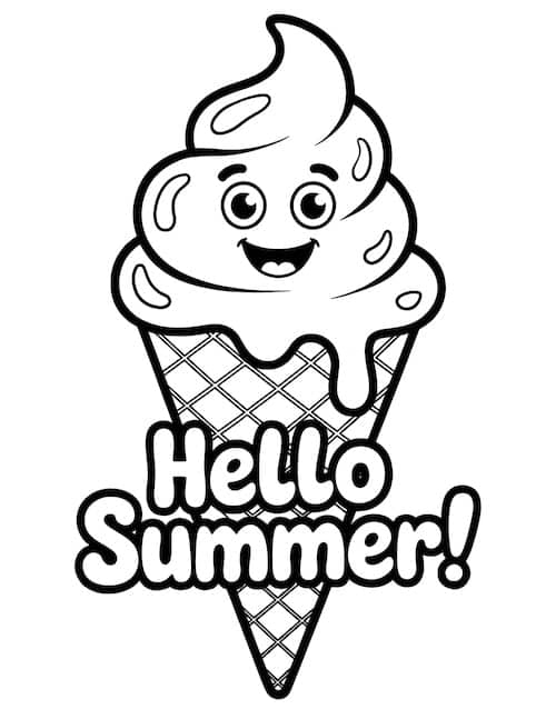 Hello Summer ice cream cone