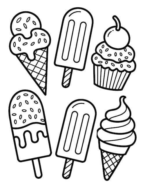 assorted ice cream treats