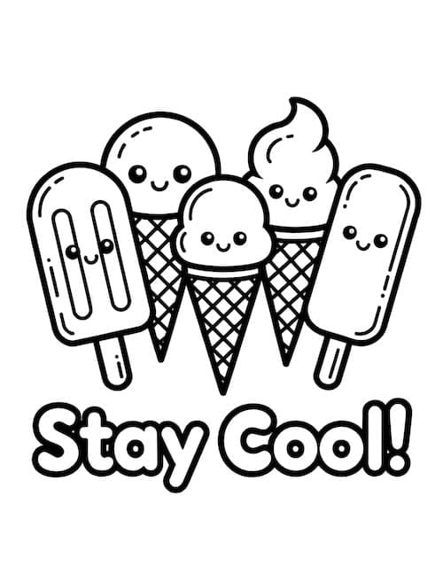 Stay cool cute ice cream characters